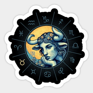 ZODIAC Taurus - Astrological TAURUS - TAURUS - ZODIAC sign - Van Gogh style - 9 Sticker